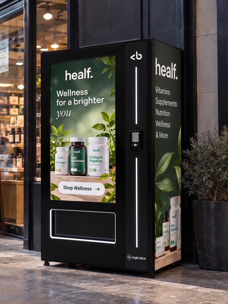 Fully branded Healf Exclusive StoreFront machine